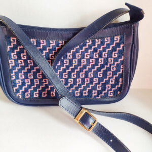 cartera cuero azul