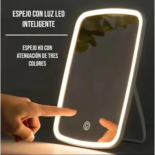 Espejo de maquillaje con luz led