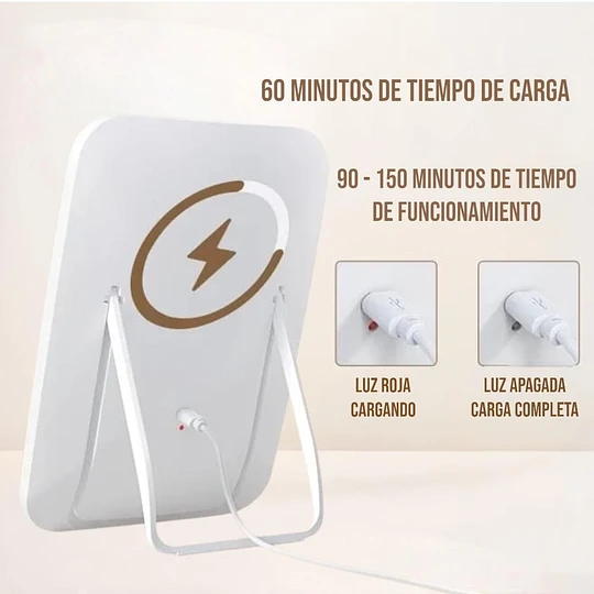 Espejo de maquillaje con luz led